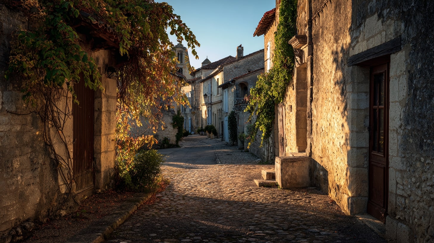 Promenade autour de Blanzac entre ruelles anciennes, église romane et maisons de caractère